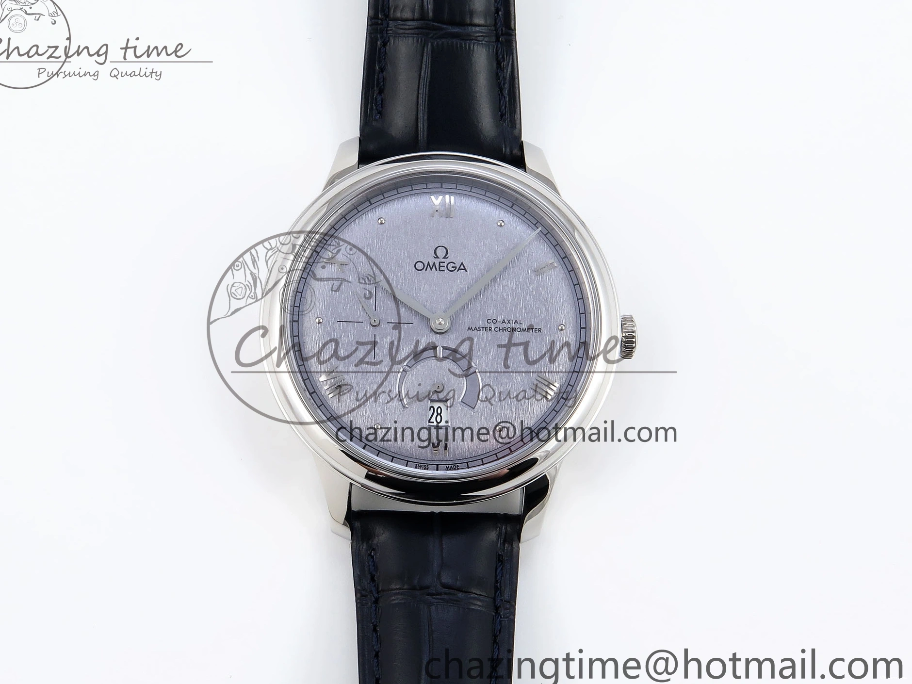 0413 Trendsetting De Ville Power Reserve SS MKF 1:1 Best Edition Blue Textured Dial on Black Leather Strap A 7742